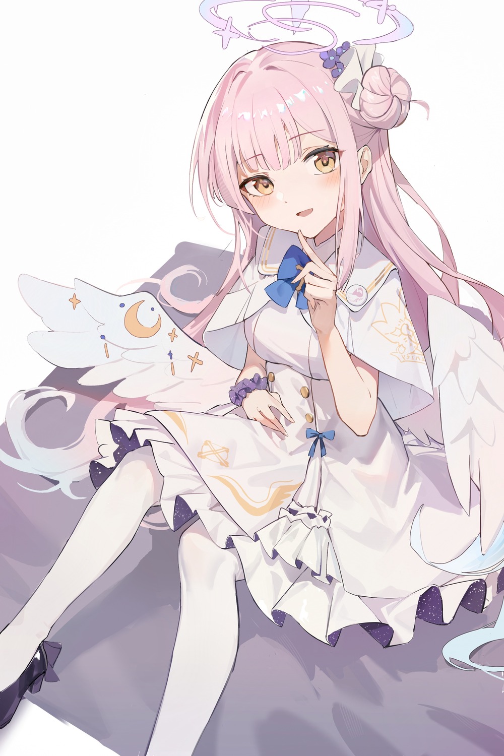 angel, blue_archive, chenmu_sora, dress, heels, misono_mika, pantyhose, wings