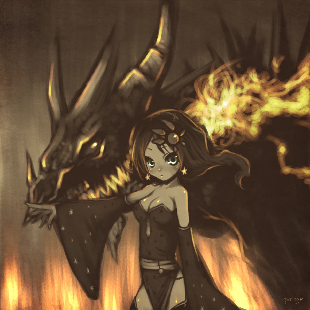 cleavage, final_fantasy, final_fantasy_iv, miyamae_porin, rydia, thighhighs