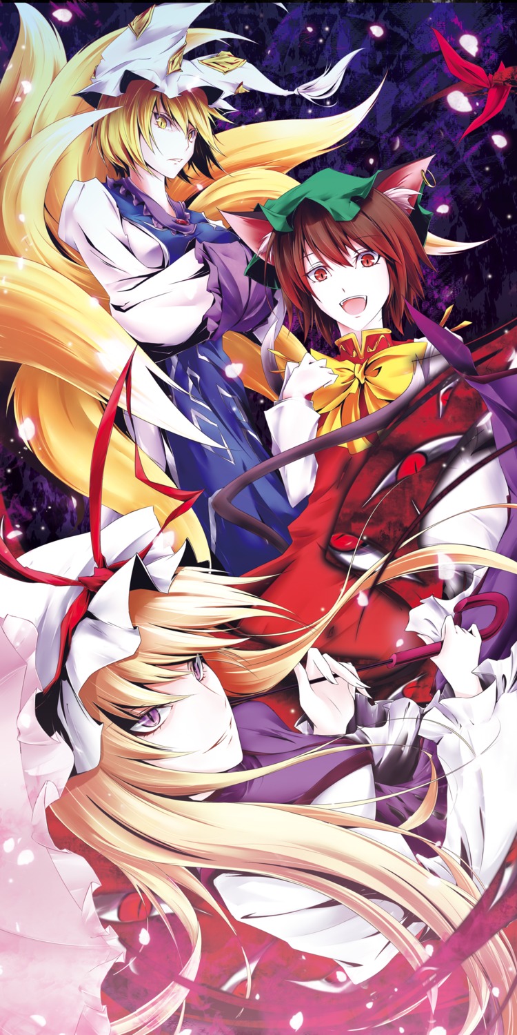 animal_ears, chen, dress, nekomimi, pkk, touhou, yakumo_ran, yakumo_yukari