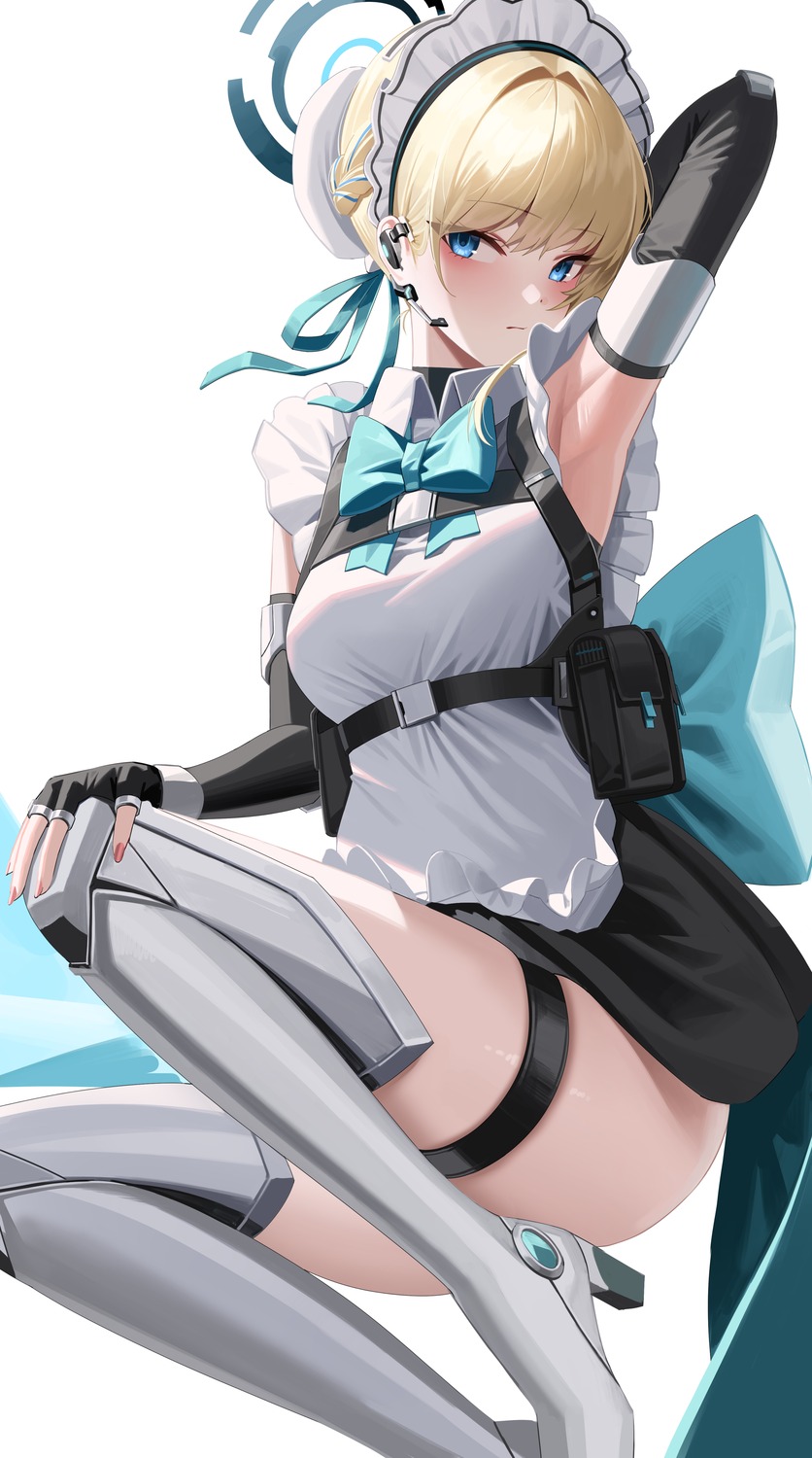 asuma_toki, blue_archive, garter, halo, heels, maid, re-leaf, thighhighs