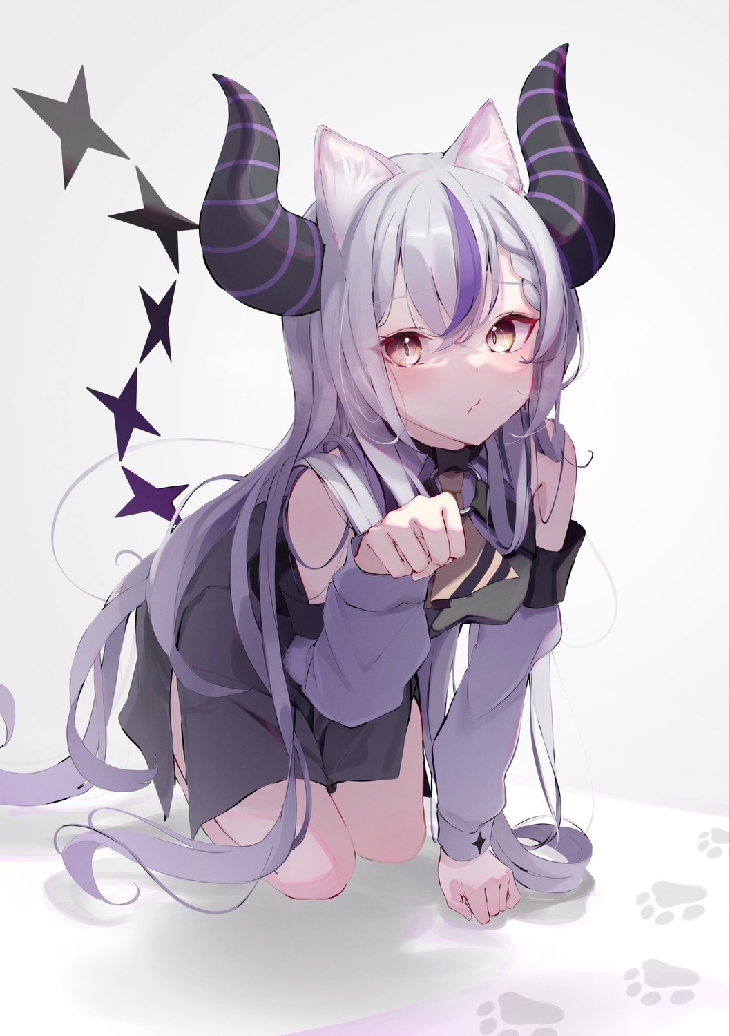 animal_ears, croa76, hololive, horns, la+_darknesss, nekomimi, tail