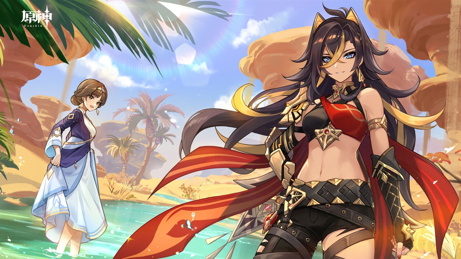 armor, dehya, dunyarzad, garter, genshin_impact, tagme, wallpaper, wet
