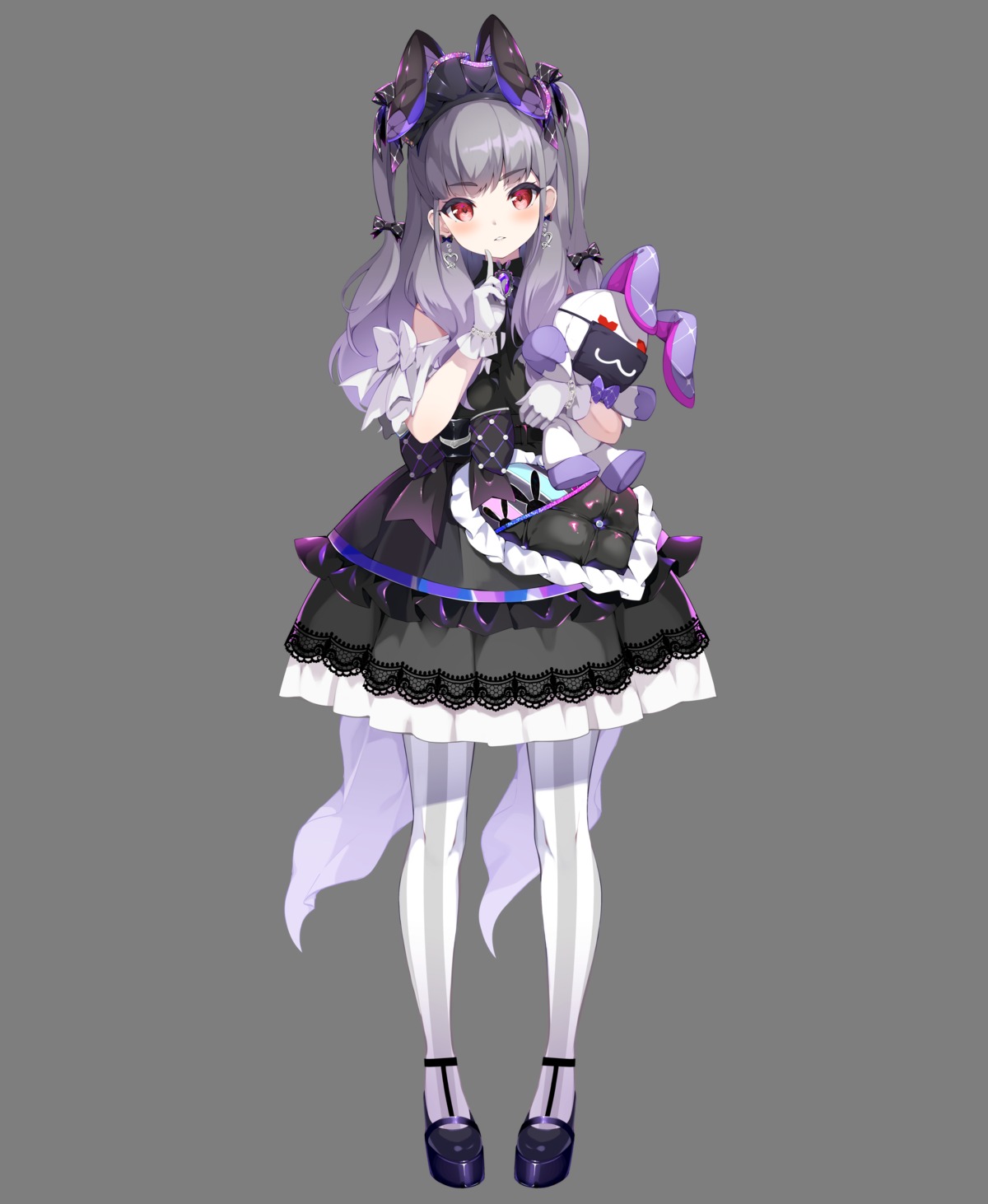 animal_ears, bunny_ears, connectopia, dress, heels, lolita_fashion, pantyhose, pilokey
