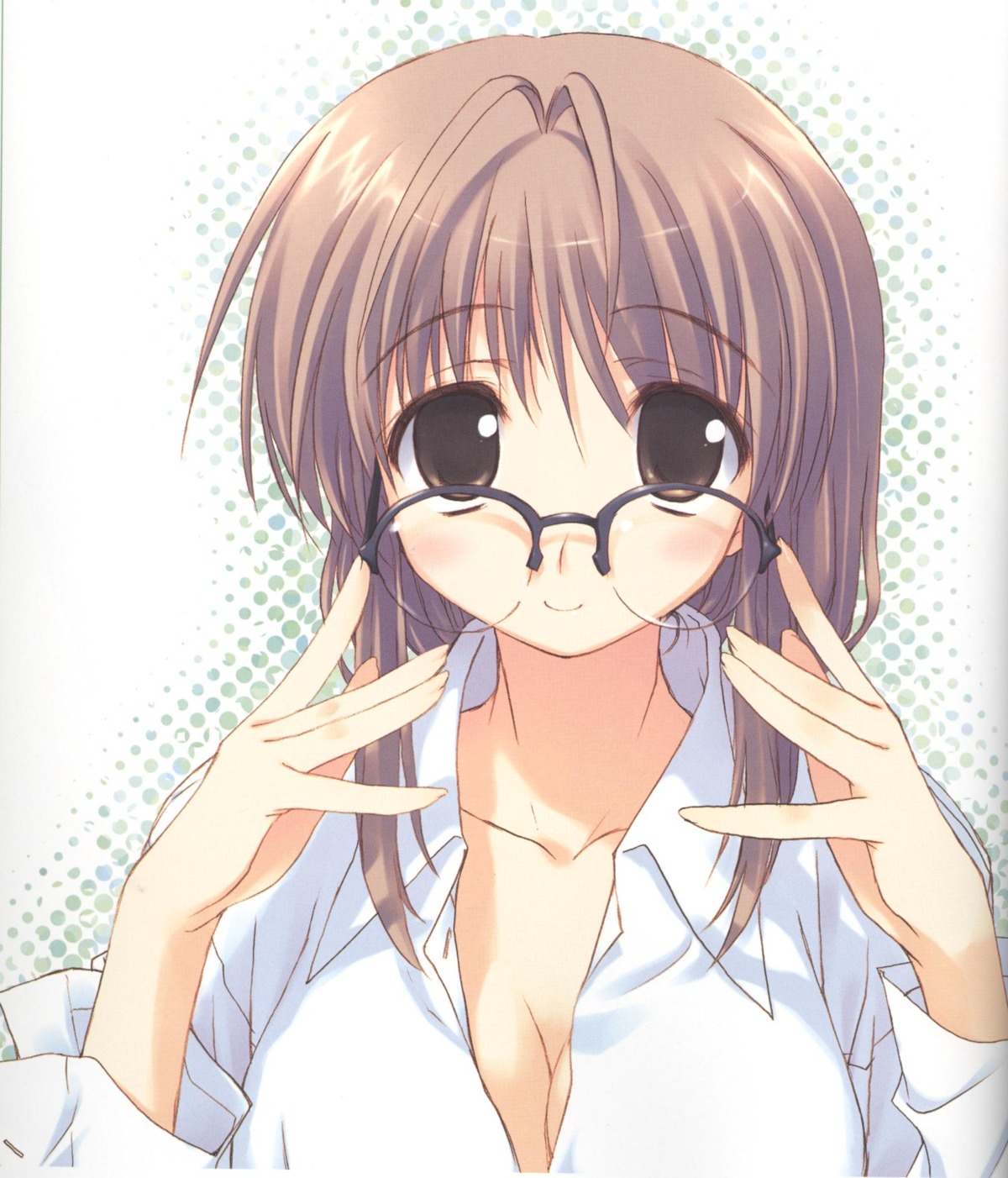 amaduyu_tatsuki, cleavage, comic_party, makimura_minami, megane
