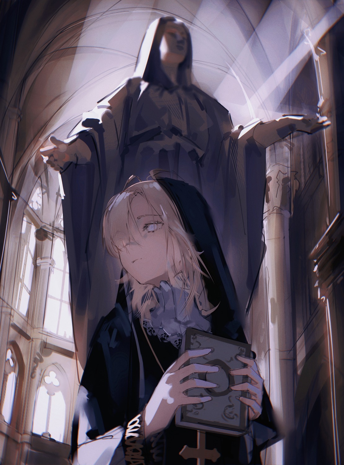 isekai_joucho, kamitsubaki_studio, nun, sketch, suzukasuraimu