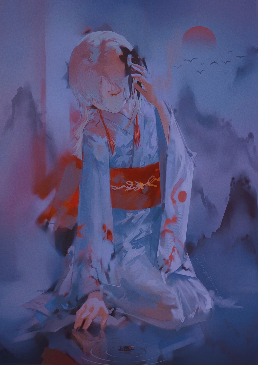 isekai_joucho, kamitsubaki_studio, kimono, sketch, suzukasuraimu