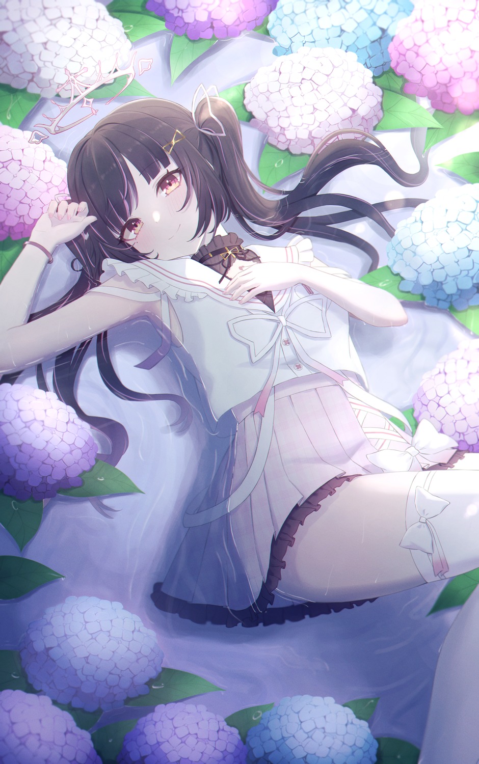 akazaki_yukino, himemiya_rie, phase_connect, thighhighs, wet, wet_clothes
