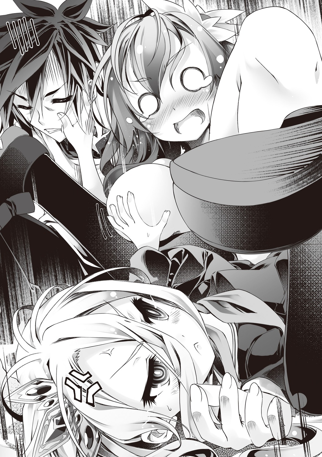 angel, kamiya_yuu, monochrome, no_game_no_life, shiro_(no_game_no_life), sora_(no_game_no_life), stephanie_dora