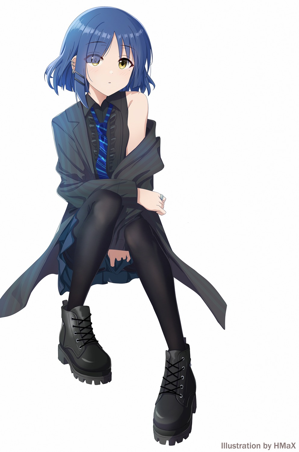 bocchi_the_rock!, hmax, pantyhose, seifuku, undressing, yamada_ryou
