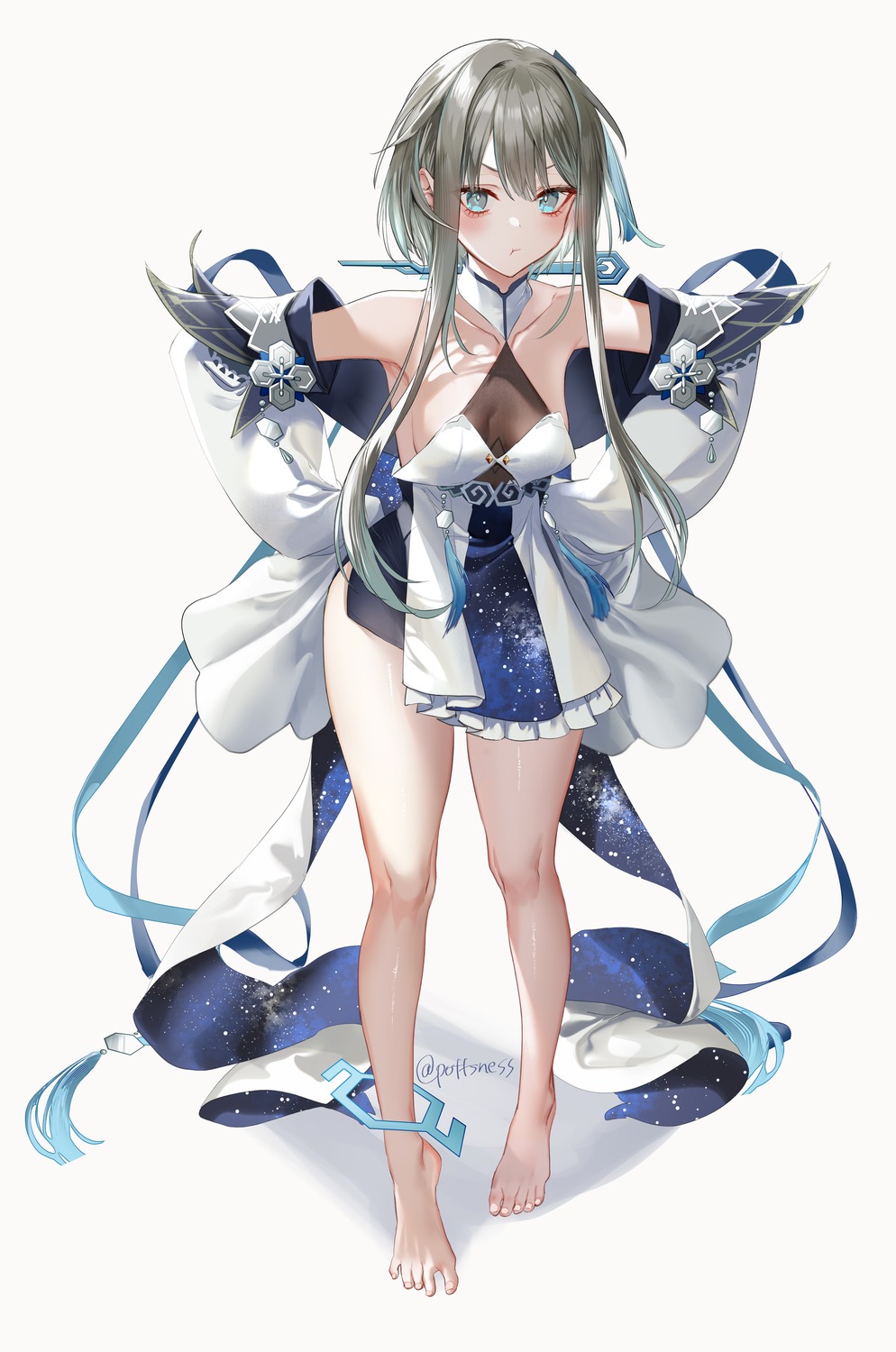 dress, genshin_impact, guizhong, no_bra, pottsness