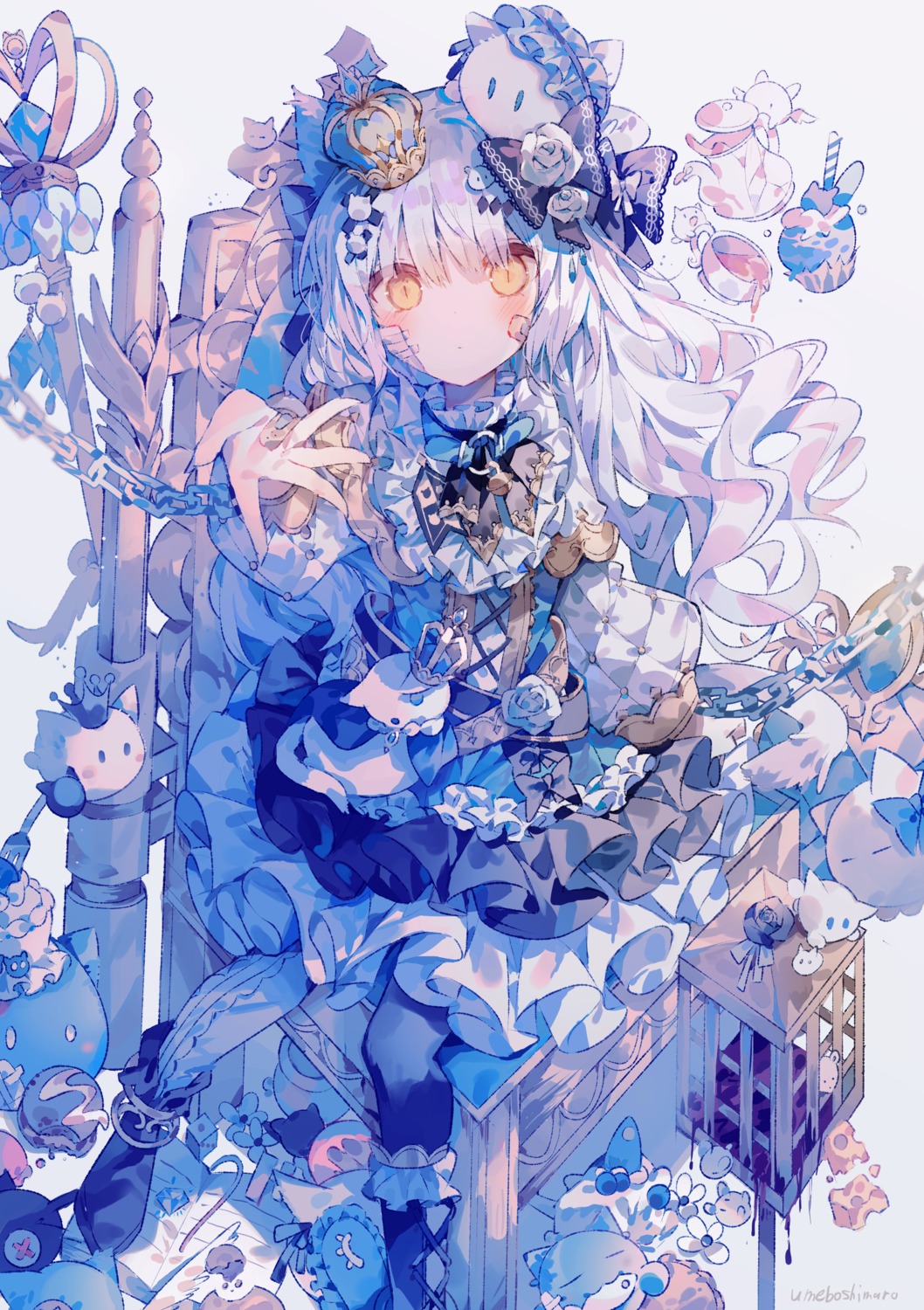animal_ears, bandages, bandaid, bondage, dress, lolita_fashion, umemaro
