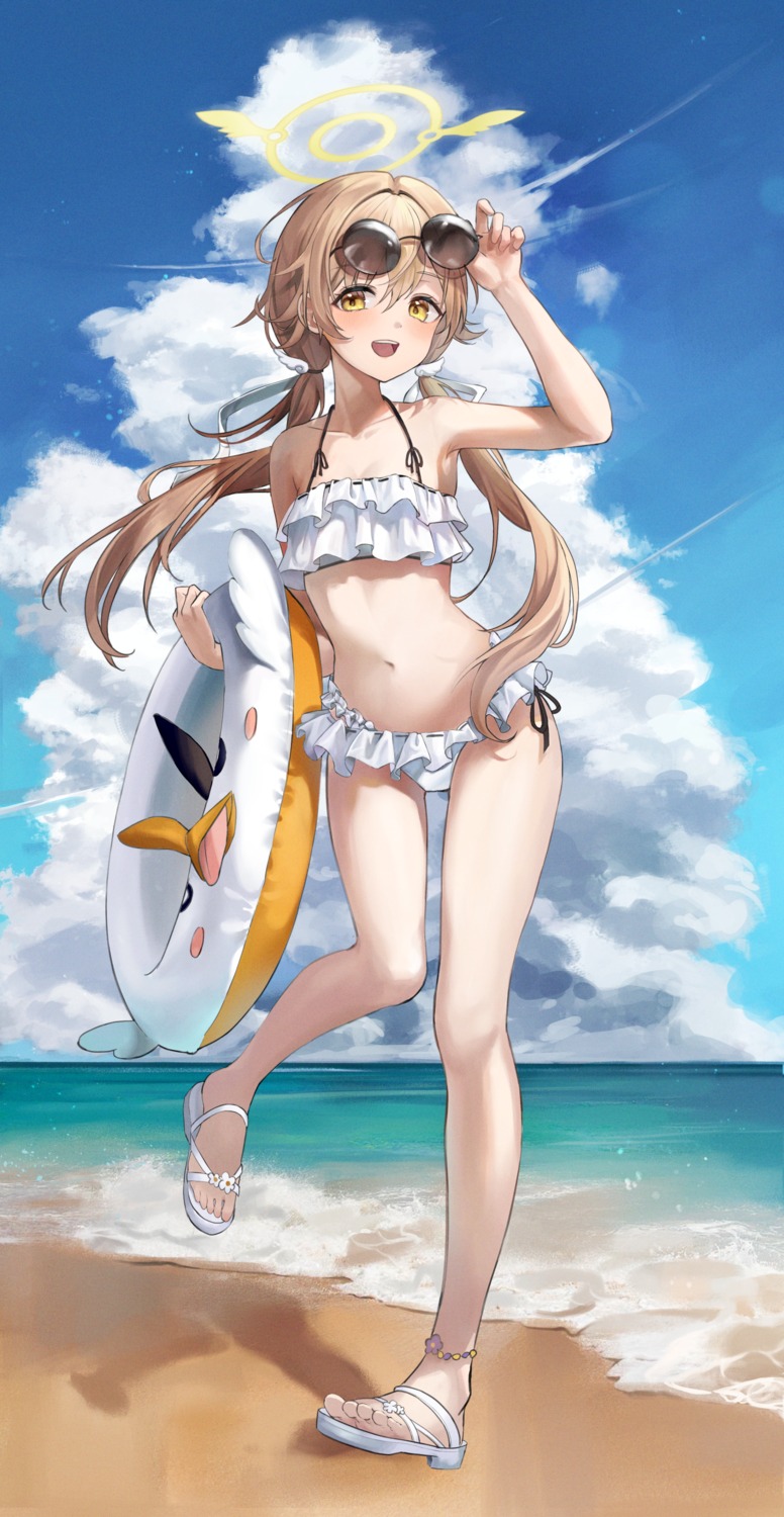 ajitani_hifumi, bikini, blue_archive, chie_(user_snfh8333), halo, megane, swimsuits