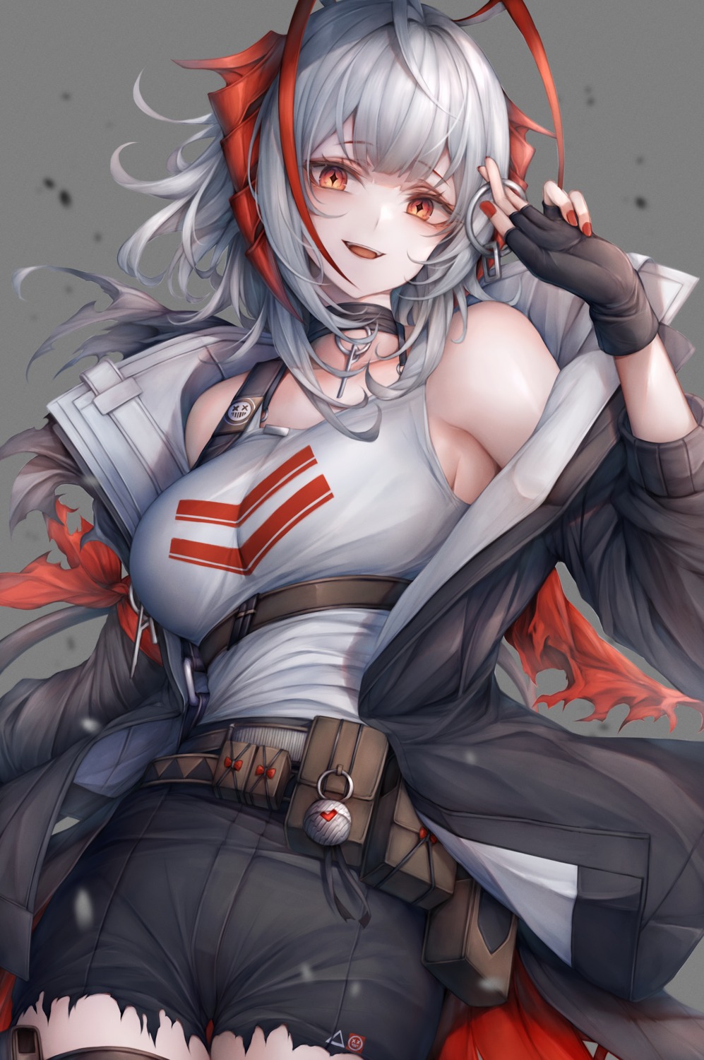 arknights, horns, snm_(sunimi), torn_clothes, transparent_png, w_(arknights)