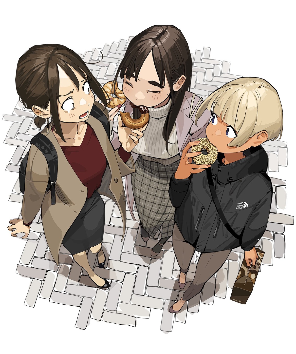 douki-chan, ganbare_douki-chan, kouhai-chan_(ganbare_douki-chan), shinjin-chan, sweater, yom