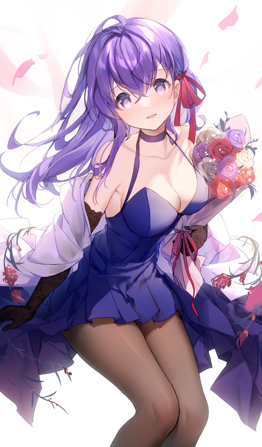 bison_cangshu, dress, fate/stay_night, matou_sakura, no_bra, pantyhose