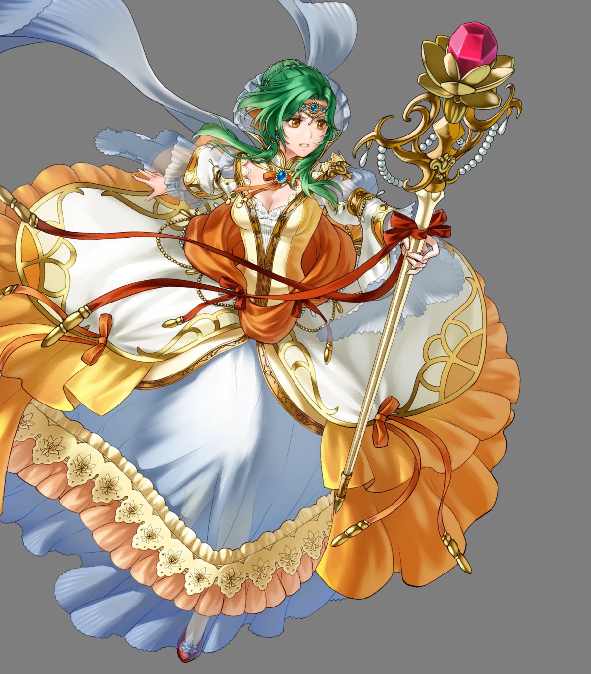 cleavage, dress, elincia_ridell_crimea, fire_emblem, fire_emblem:_akatsuki_no_megami, kita_senri, nintendo, no_bra