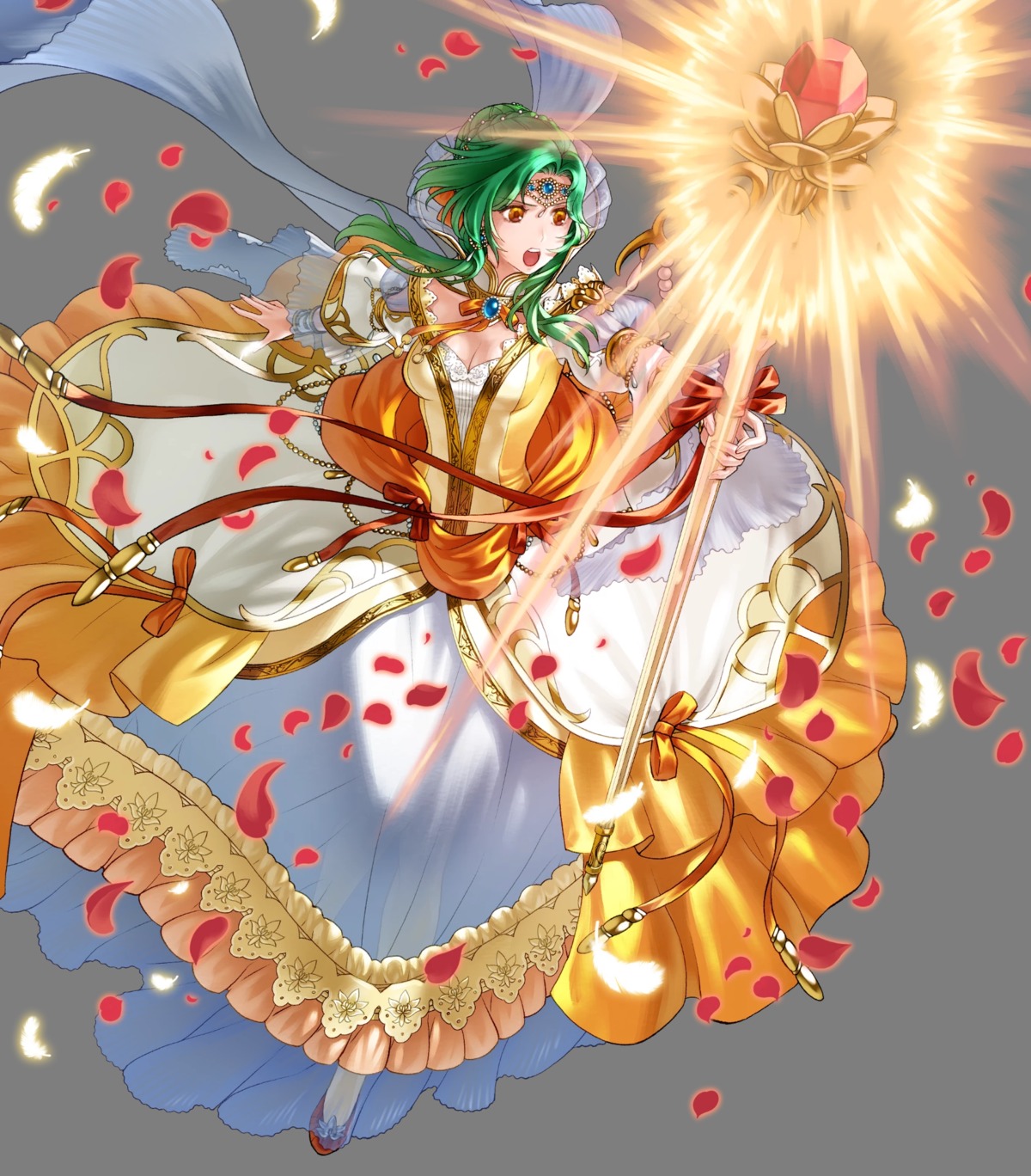 cleavage, dress, elincia_ridell_crimea, fire_emblem, fire_emblem:_akatsuki_no_megami, kita_senri, nintendo, no_bra