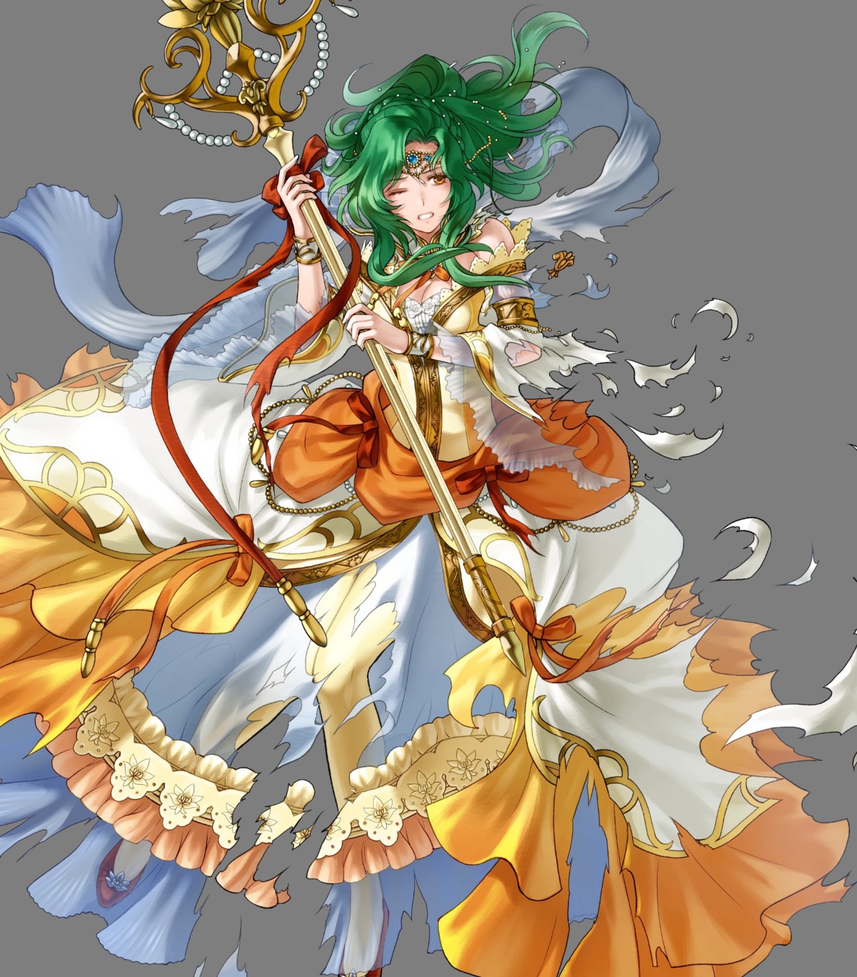 cleavage, dress, elincia_ridell_crimea, fire_emblem, fire_emblem:_akatsuki_no_megami, kita_senri, nintendo, no_bra