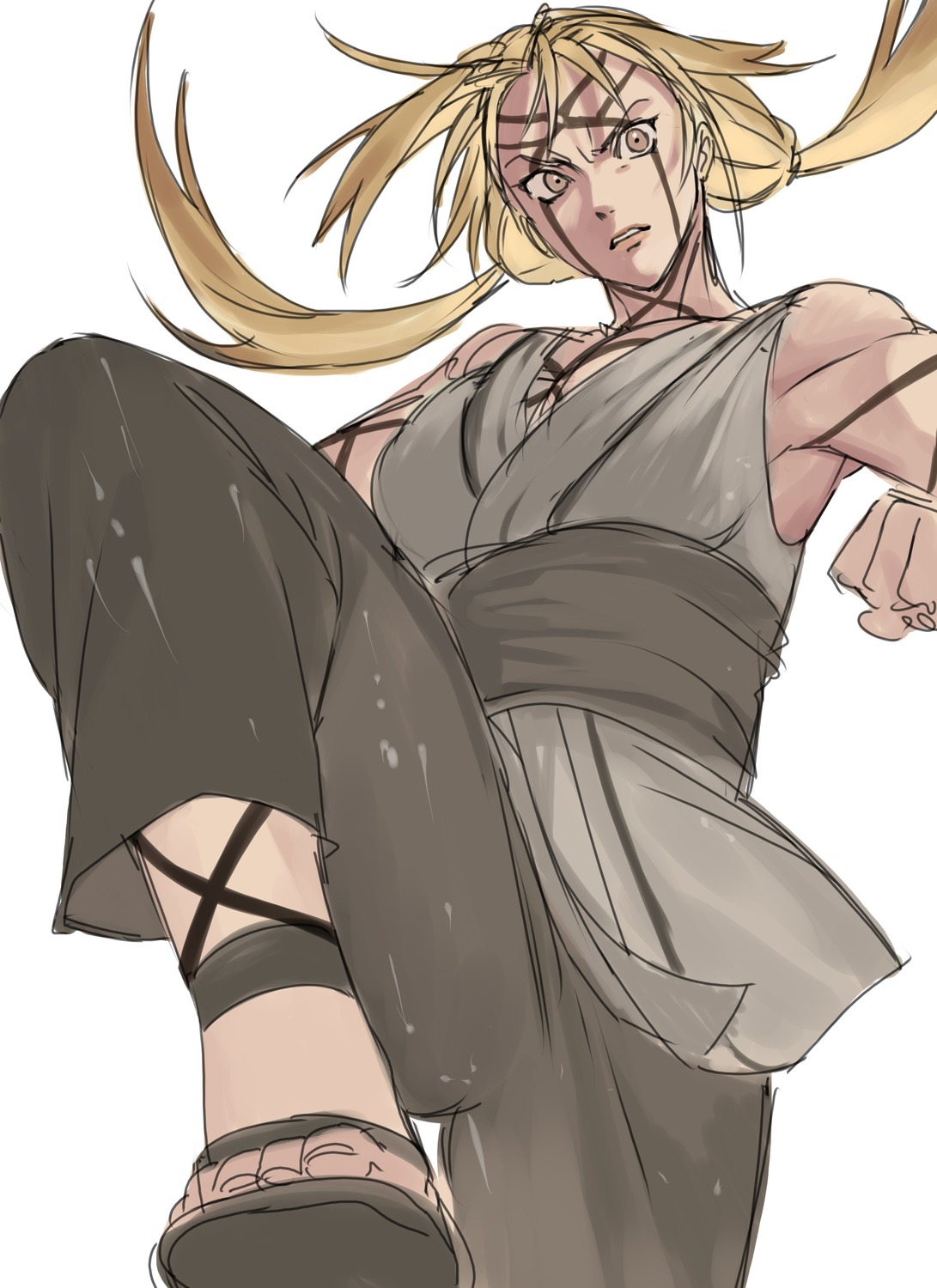 hanny_(uirusu_chan), monochrome, naruto, sketch, tsunade