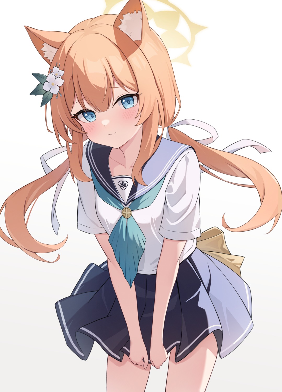 animal_ears, blue_archive, halo, iochi_mari, nekomimi, nonddu, seifuku