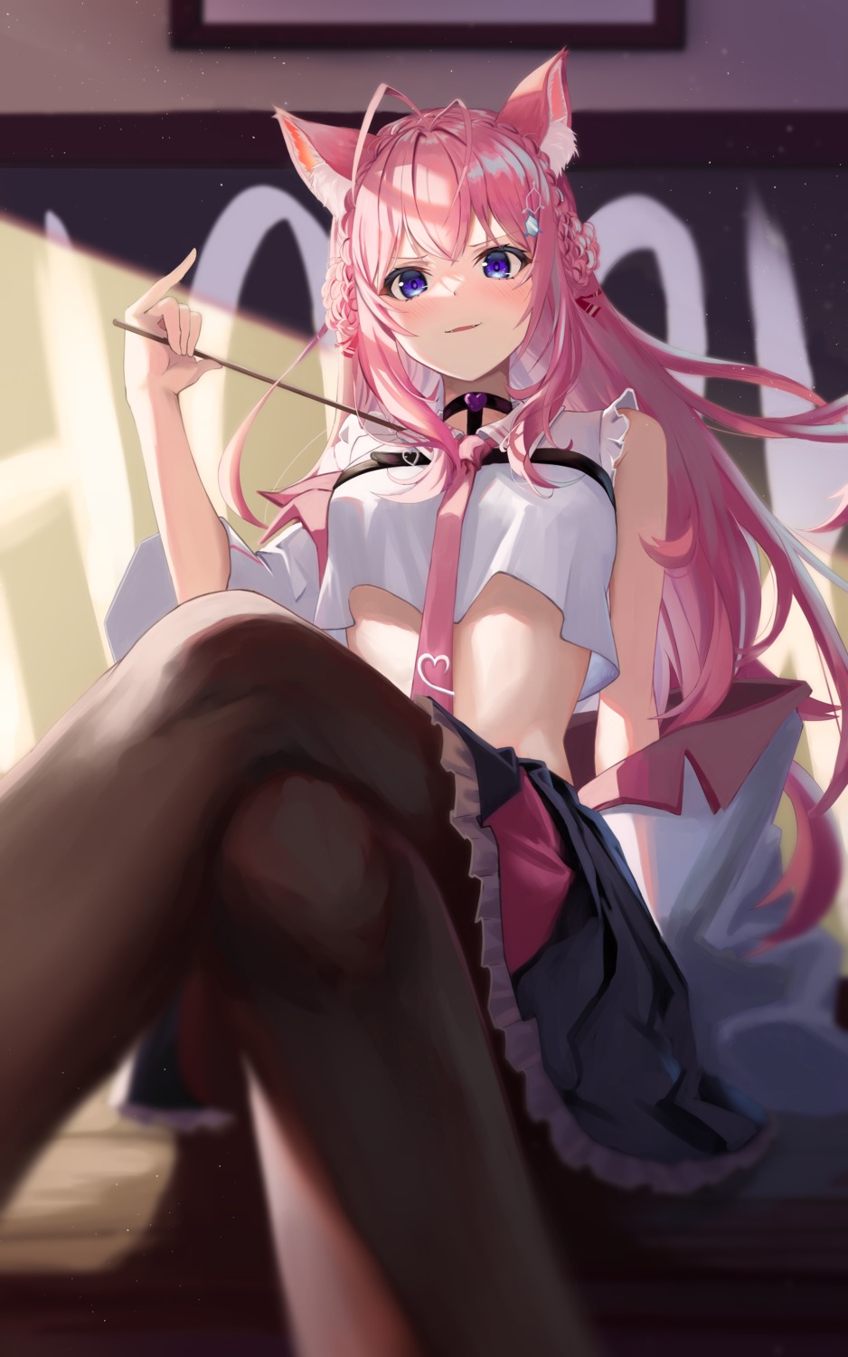 animal_ears, clrawing, hakui_koyori, hololive, pantyhose
