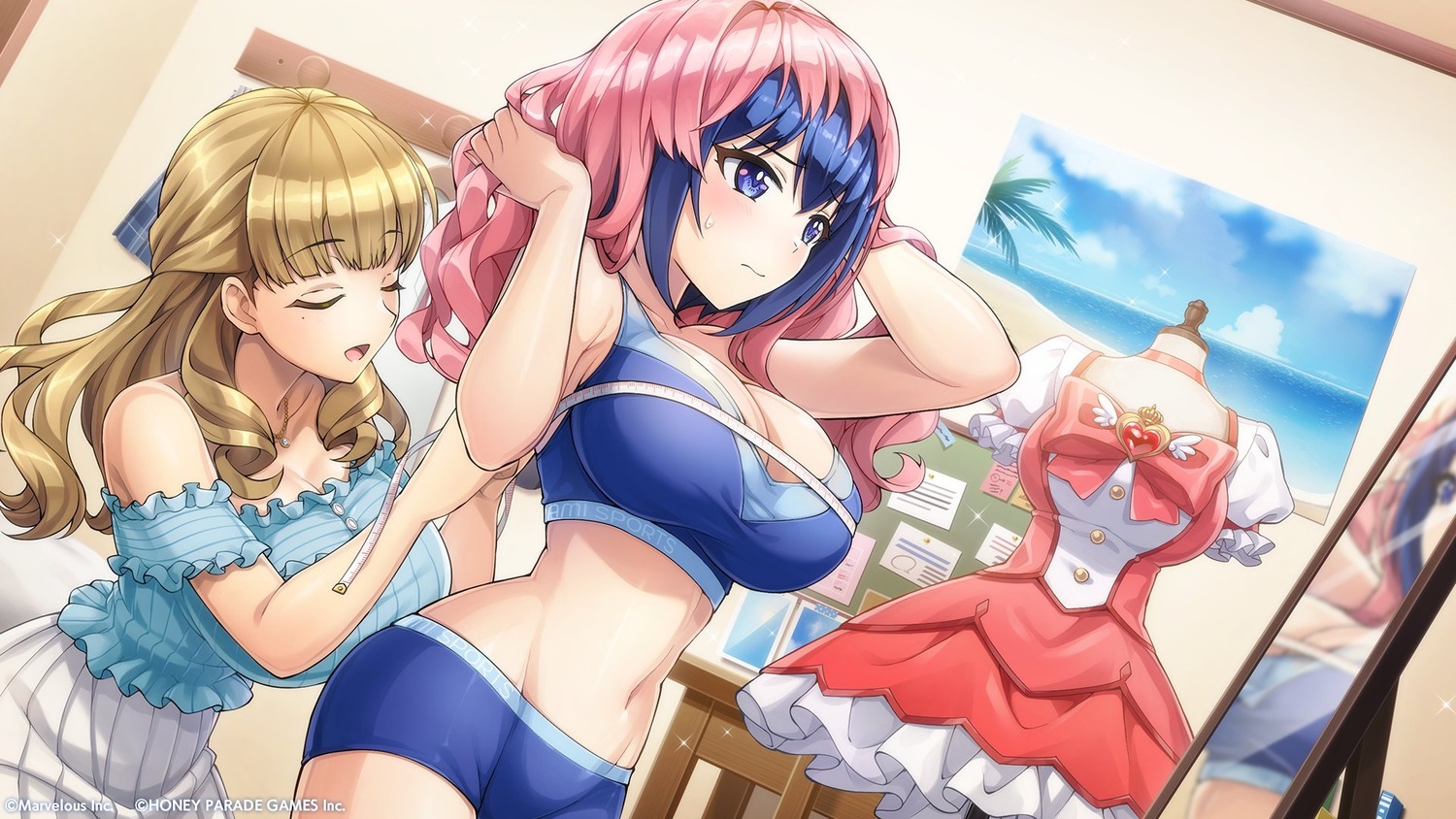 ayato_utae, bra, dolphin_wave, takuji, tojou_michiru, wallpaper