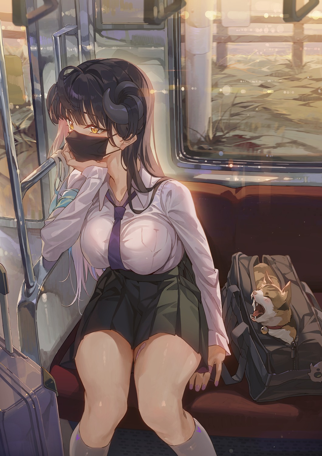 horns, hxxg, neko, seifuku