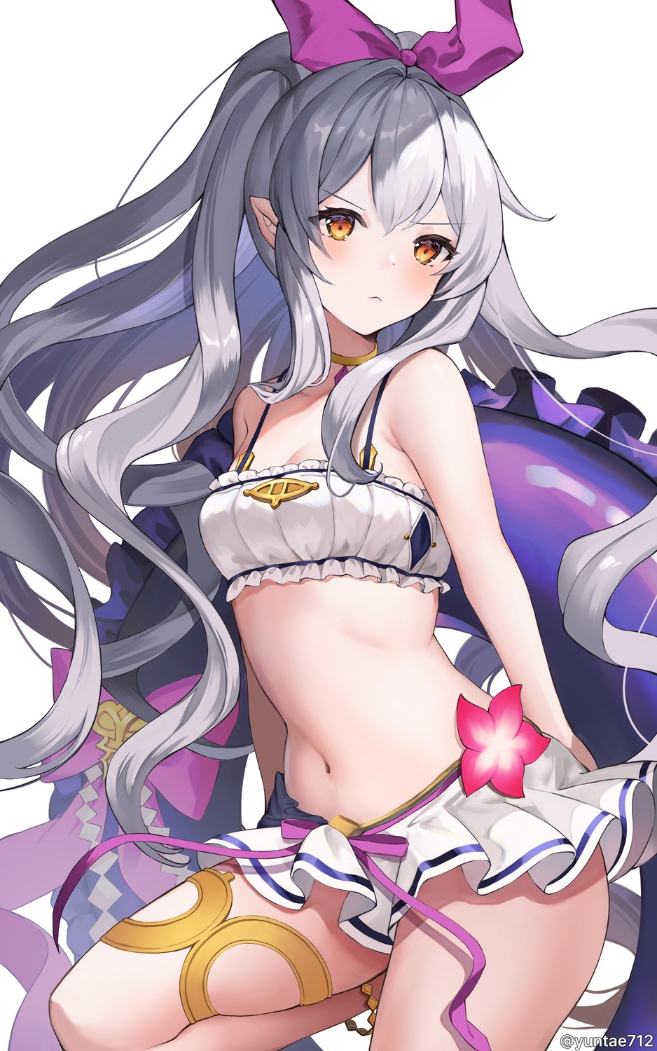 bikini, granblue_fantasy, medusa_(shingeki_no_bahamut), pointy_ears, swimsuits, yuntae