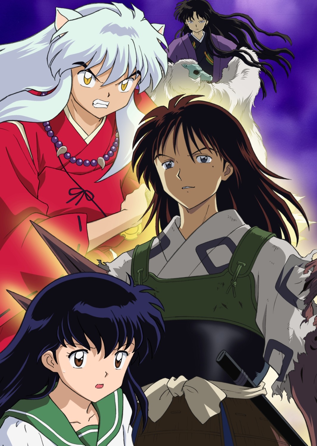 animal_ears, higurashi_kagome, inumimi, inuyasha, inuyasha_(character), japanese_clothes, musou, naraku
