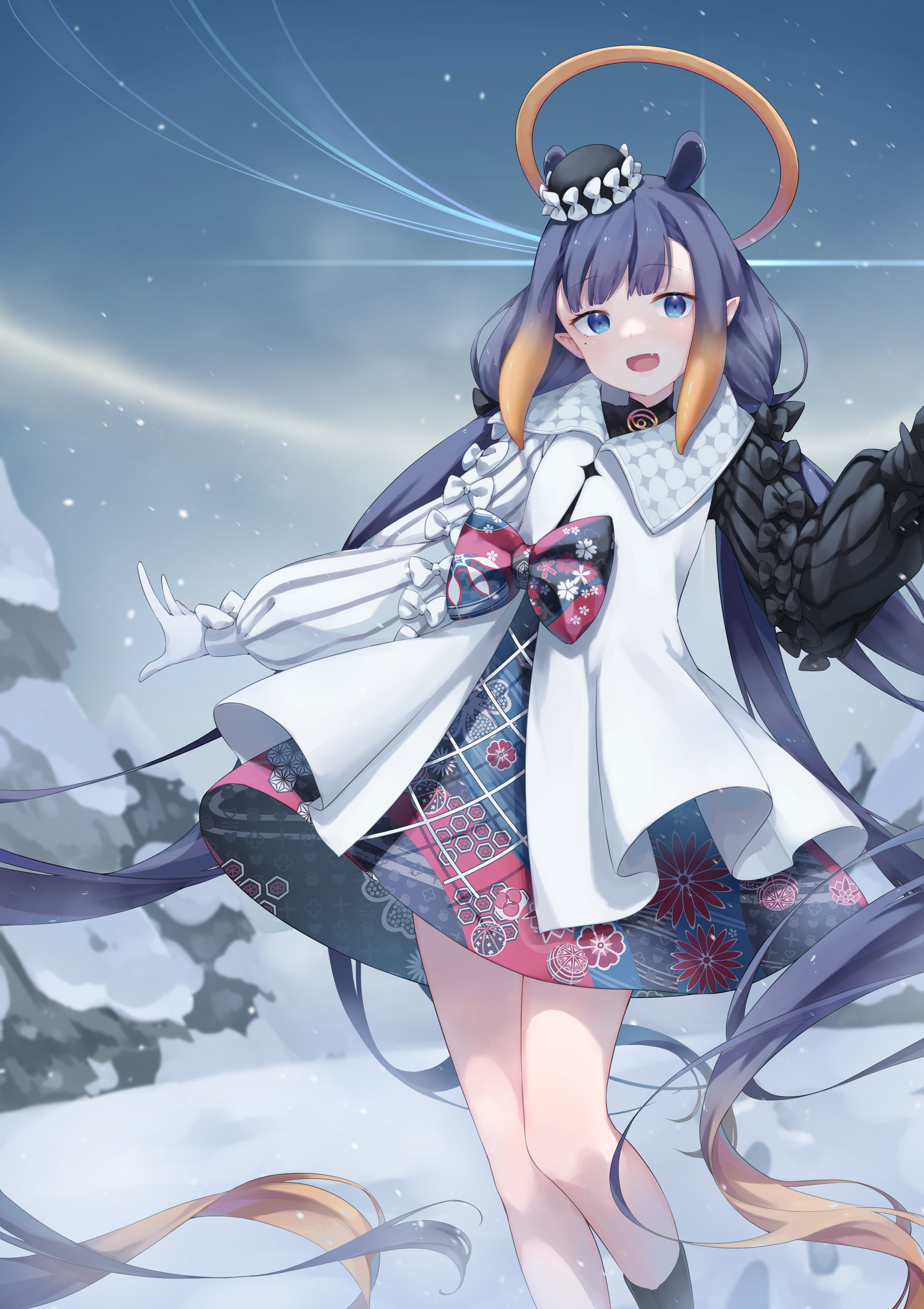 aeon_ion, angel, animal_ears, dress, hololive, hololive_english, ninomae_ina'nis, pointy_ears