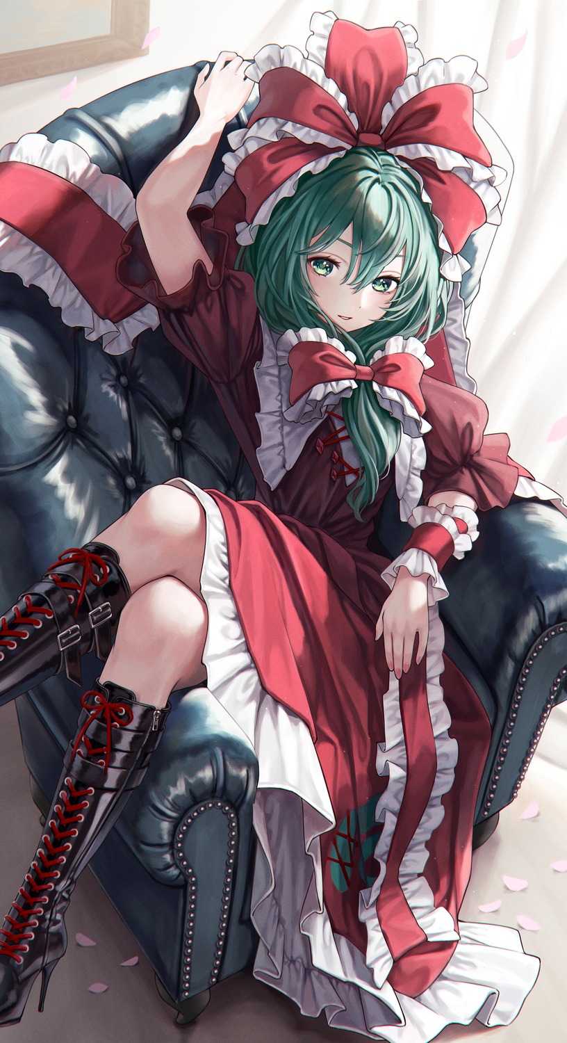 dress, gothic_lolita, heels, kagiyama_hina, lolita_fashion, torinari_(dtvisu), touhou