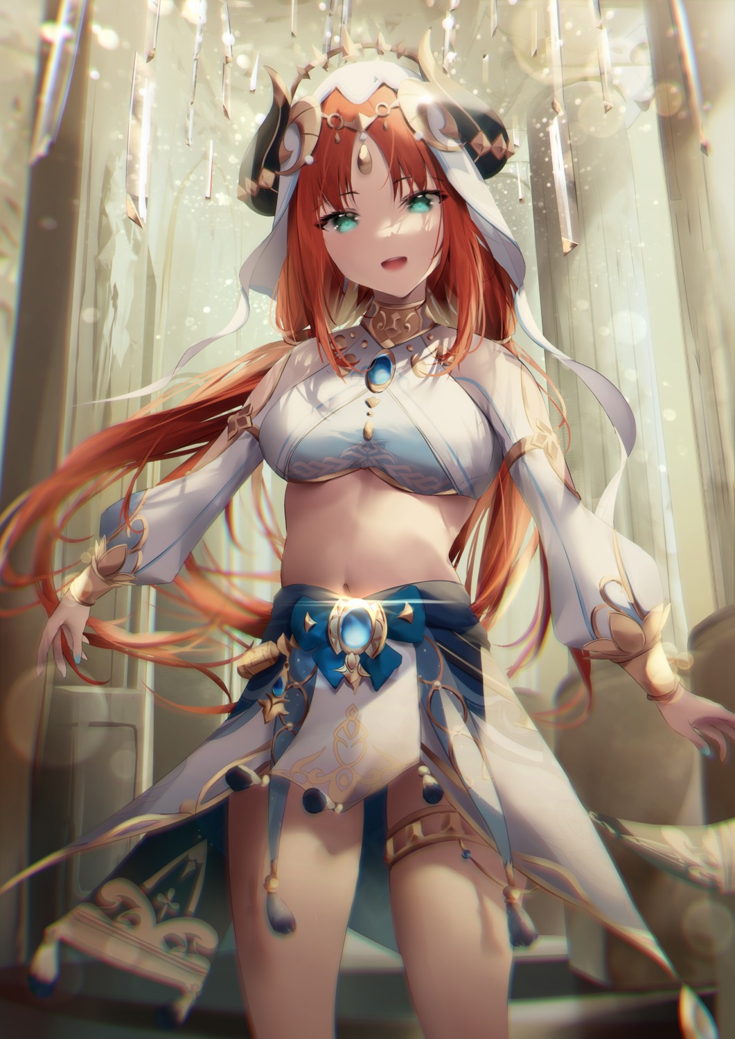 garter, genshin_impact, horns, kagi_(dicedkey), nilou