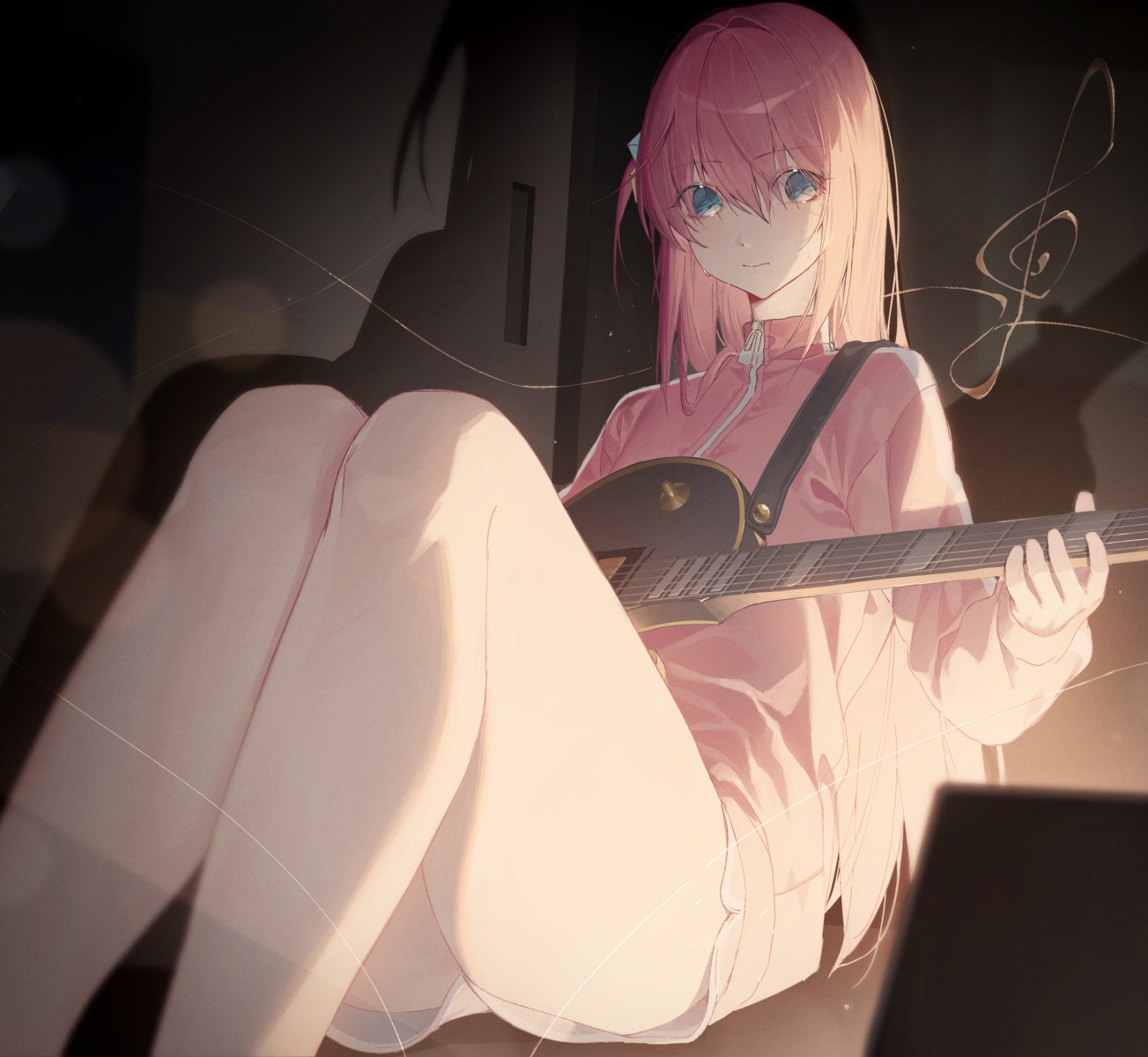 bocchi_the_rock!, g5_(artist), gotou_hitori, guitar, gym_uniform