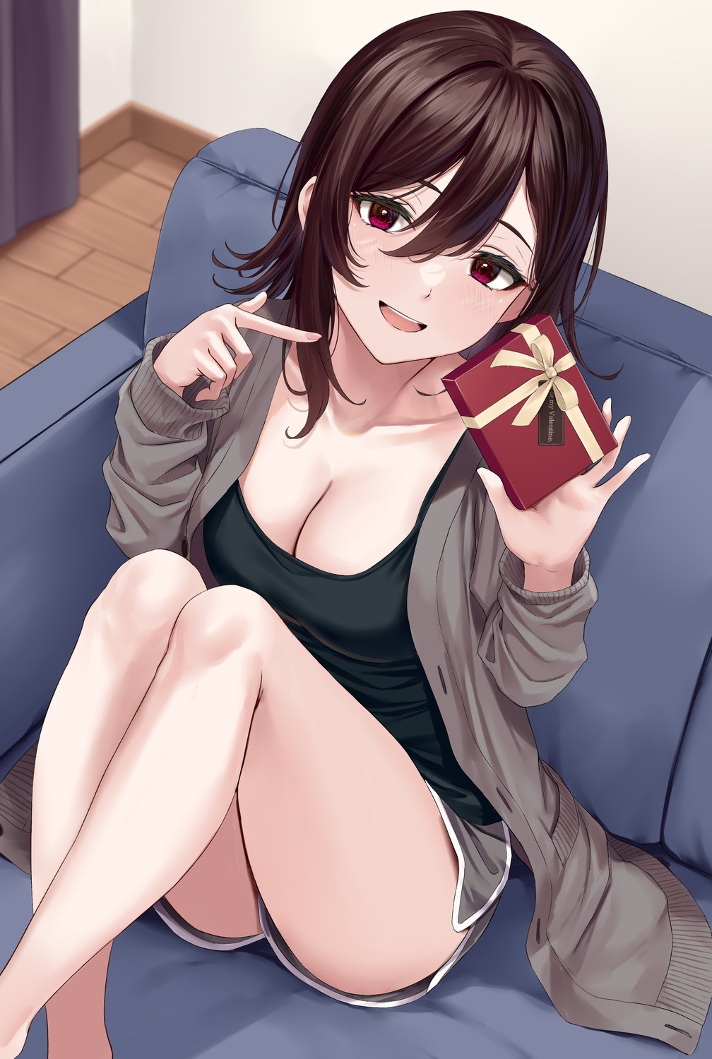 cleavage, rama_(yu-light8), valentine