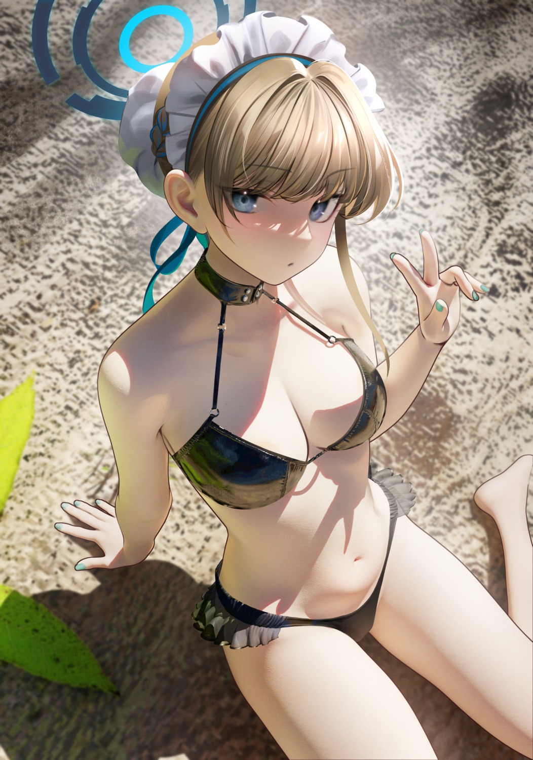 asuma_toki, bikini, blue_archive, halo, maid, nanaken_nana, swimsuits