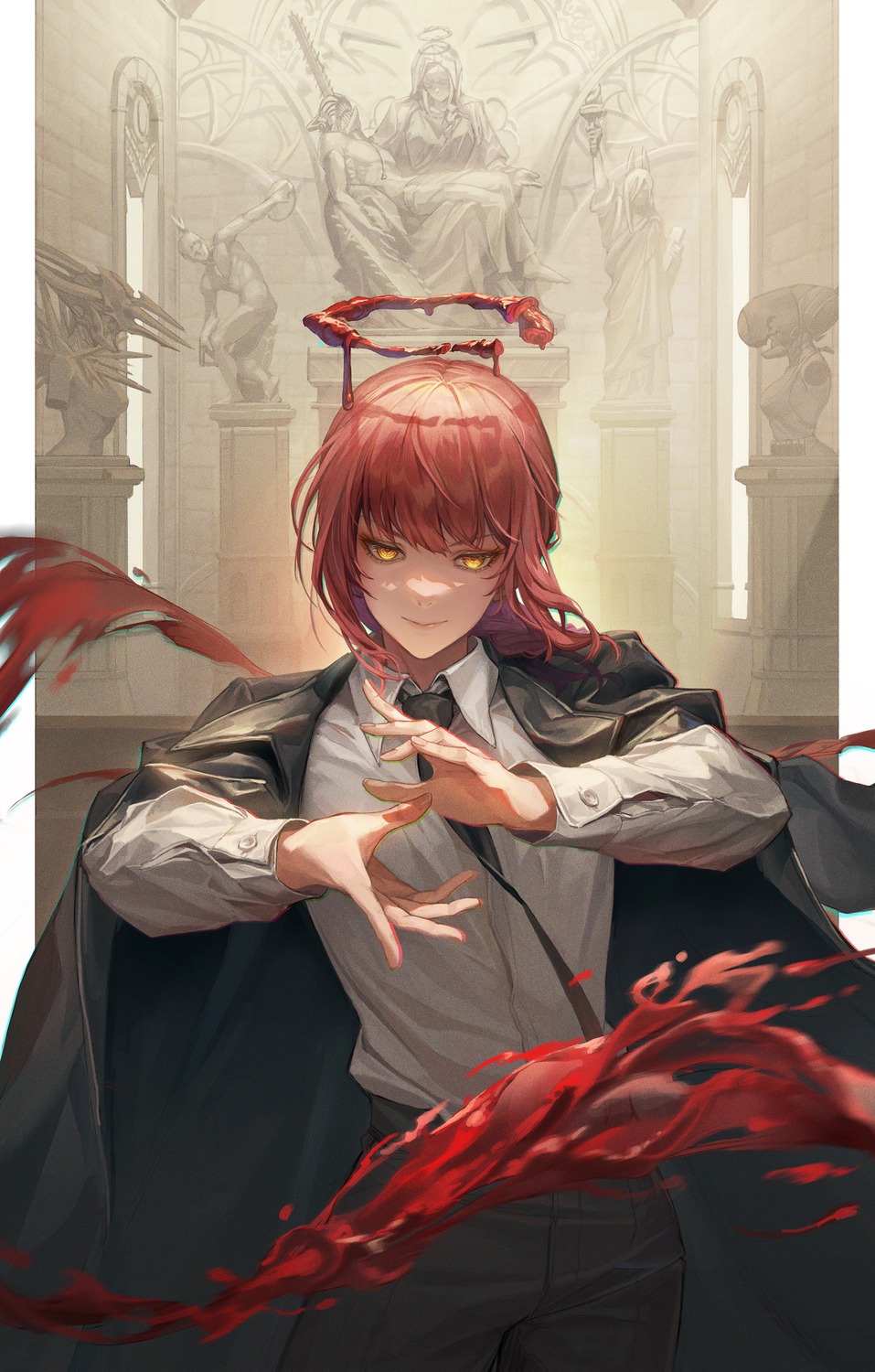 blood, business_suit, chainsaw_man, f.k_(hs225kr), makima_(chainsaw_man)