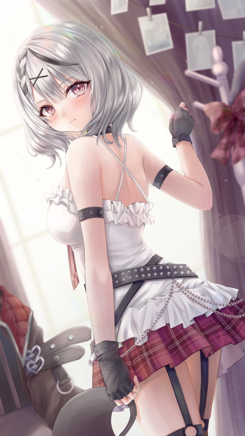 ass, hololive, kihane, no_bra, sakamata_chloe, stockings, thighhighs