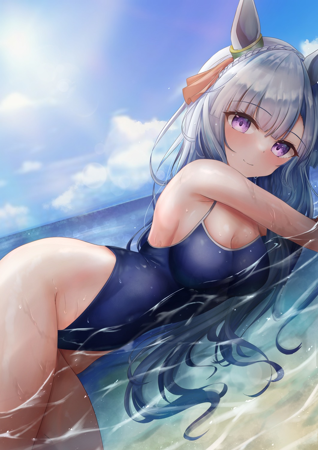 animal_ears, mejiro_ardan_(umamusume), swimsuits, uma_musume_pretty_derby, waity_awa, wet