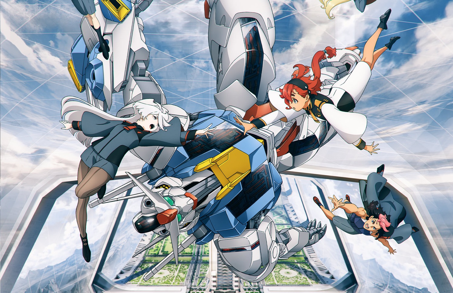 guel_jeturk, gundam, gundam_suisei_no_majo, mecha, miorine_rembran, pantyhose, suletta_mercury, uniform