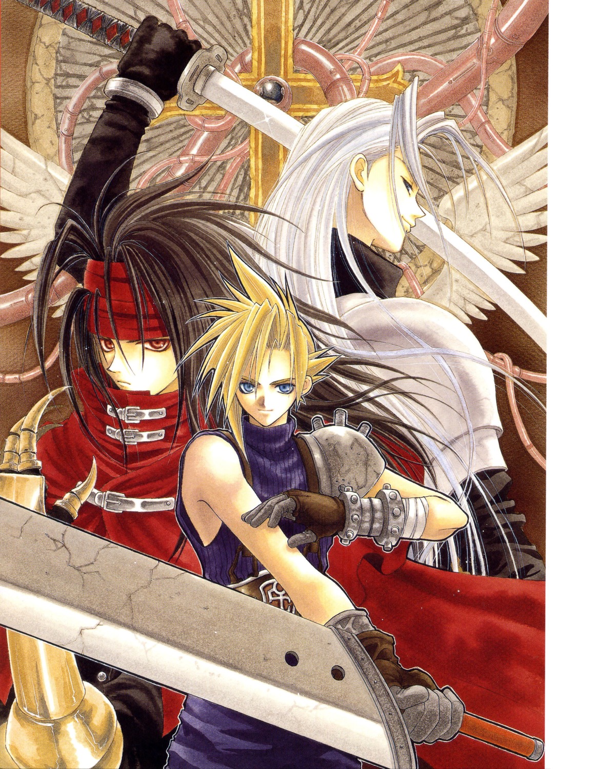 adumi_tohru, cloud_strife, final_fantasy, final_fantasy_vii, male, screening, sephiroth, vincent_valentine