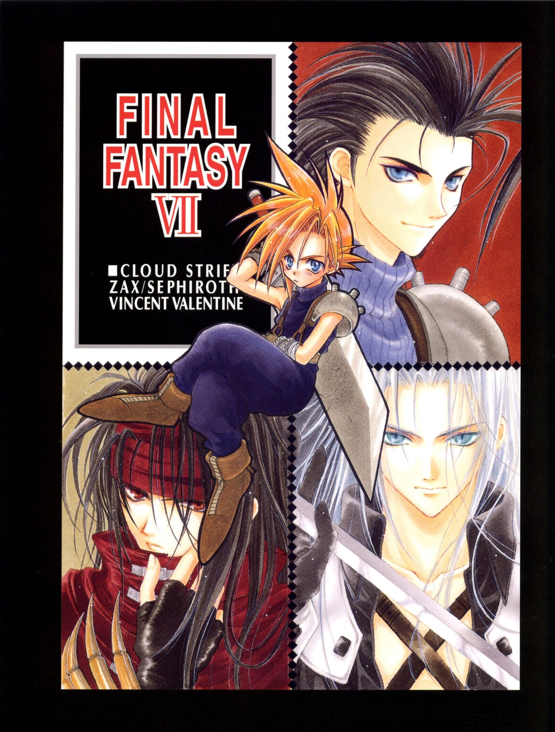 adumi_tohru, cloud_strife, final_fantasy, final_fantasy_vii, male, screening, sephiroth, vincent_valentine