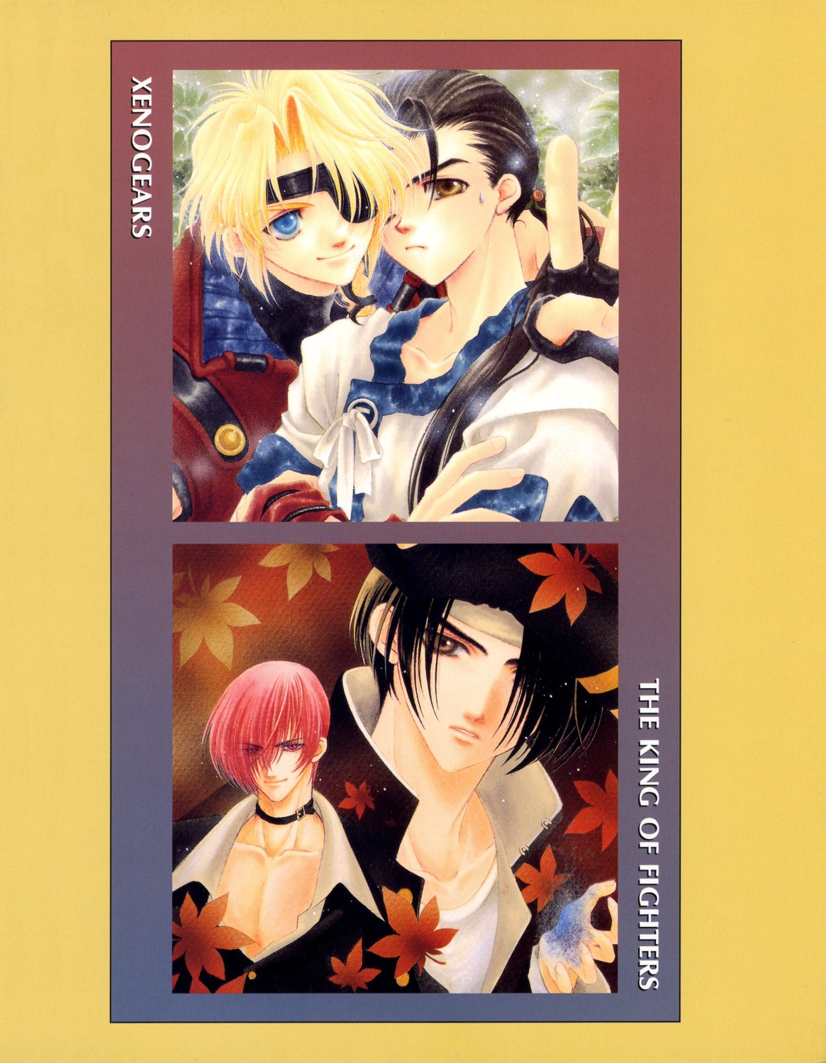 adumi_tohru, bartholomew_fatima, fei_fong_wong, king_of_fighters, kusanagi_kyou, male, screening, xenogears
