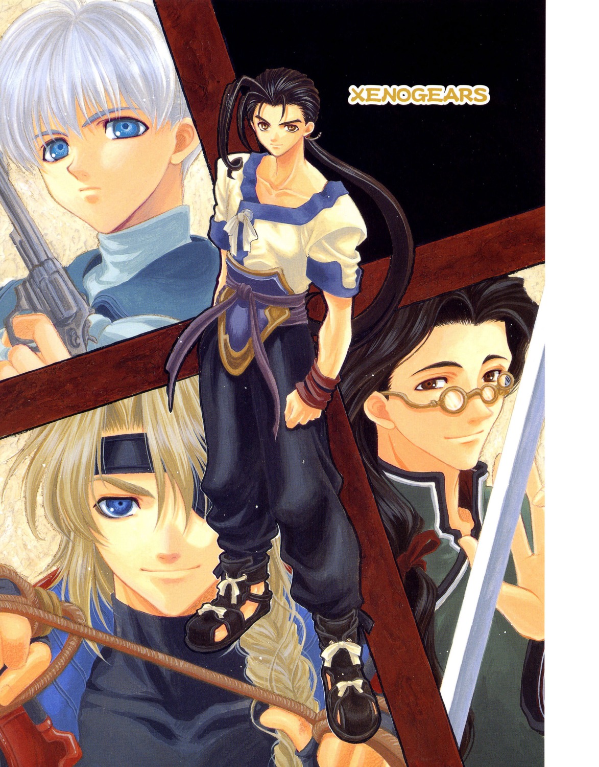 adumi_tohru, bartholomew_fatima, billy_lee_black, citan_uzuki, fei_fong_wong, male, screening, xenogears