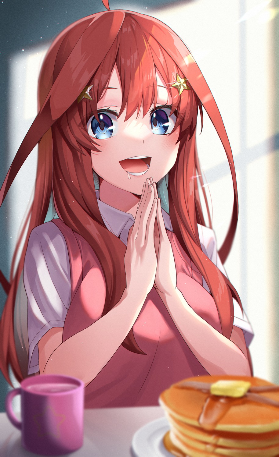 5-toubun_no_hanayome, nakano_itsuki, seifuku, slope_(check238), sweater
