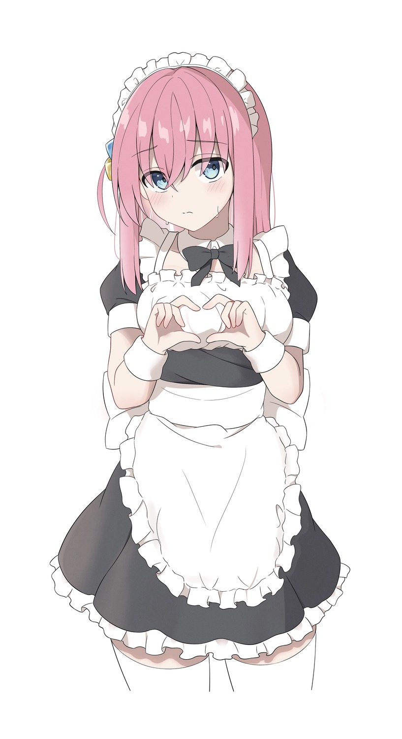 bocchi_the_rock!, gotou_hitori, k12040707, maid, thighhighs