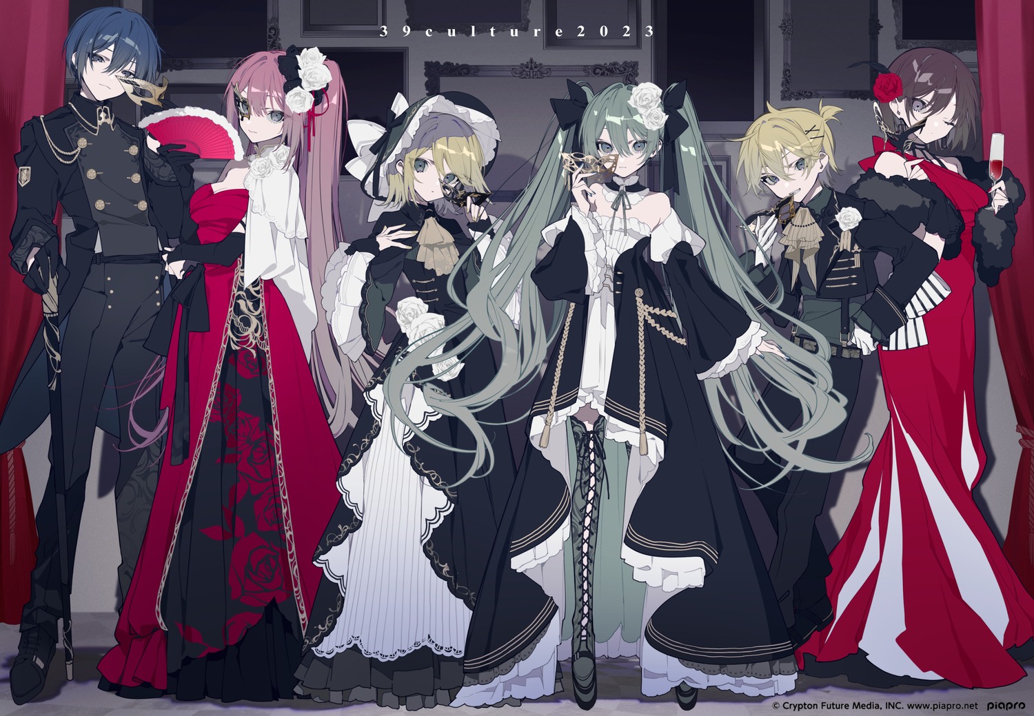 dress, hatsune_miku, kagamine_len, kagamine_rin, kaito, lolita_fashion, megurine_luka, meiko