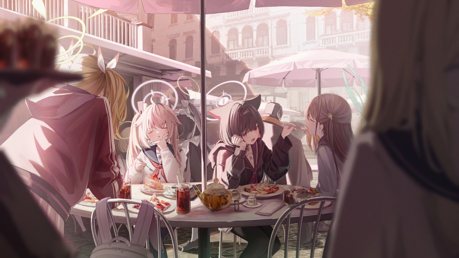 animal_ears, blue_archive, halo, ibaragi_yoshimi, kurimura_airi, kyouyama_kazusa, maid, nekomimi