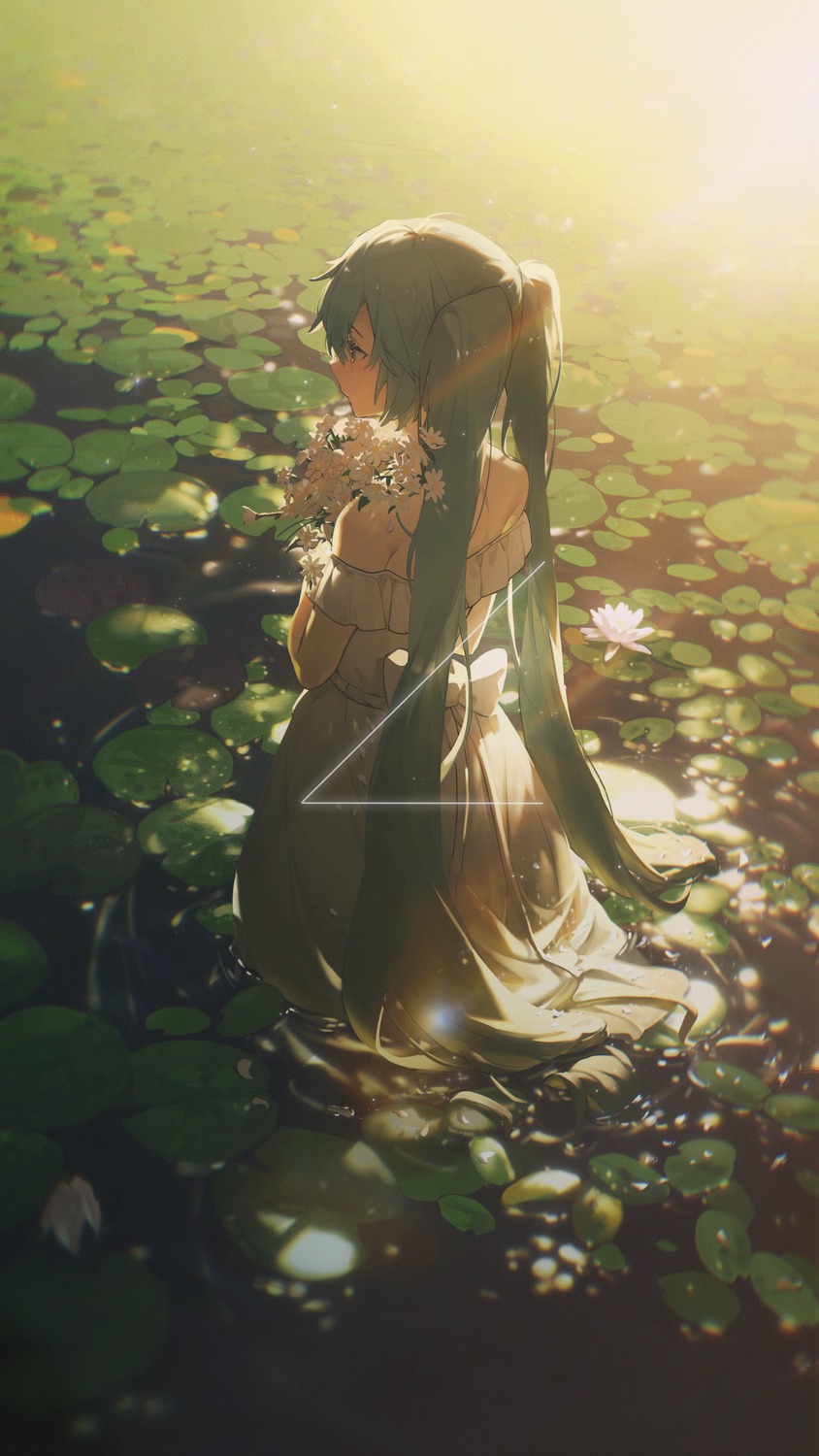dress, hatsune_miku, konya_karasue, summer_dress, vocaloid, wet