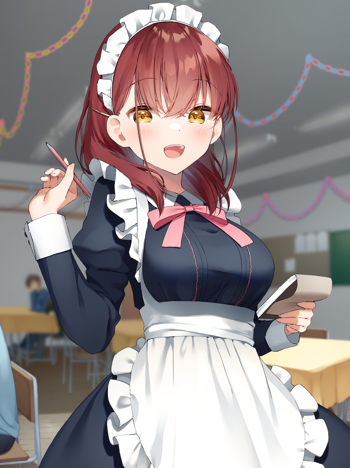 akari_(muninshiki), maid, muninshiki, waitress