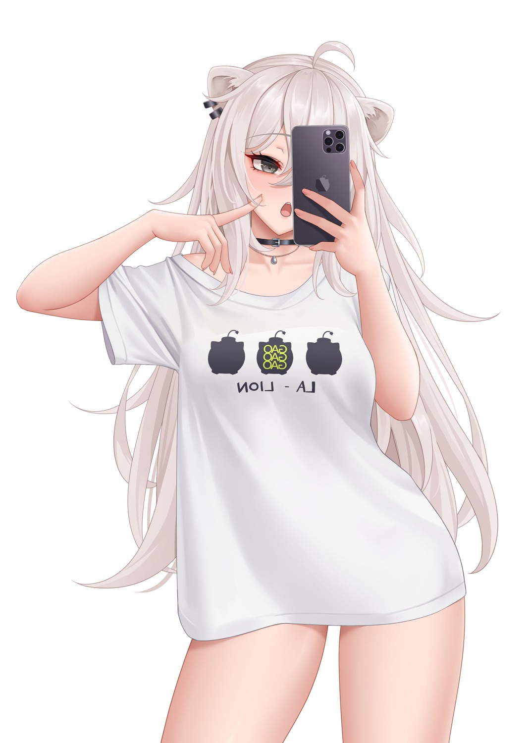 animal_ears, hololive, selfie, shishiro_botan, wei_xiao